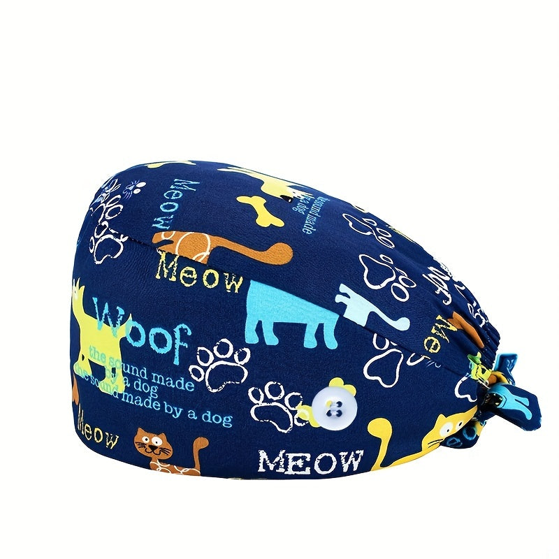 Cartoon Adjustable Work Cap For Women Animal Printed Working Hat