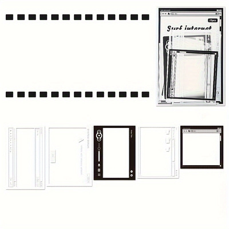 Vintage Inspired Photo Frame Stickers 15 Pack for DIY Craft Projects