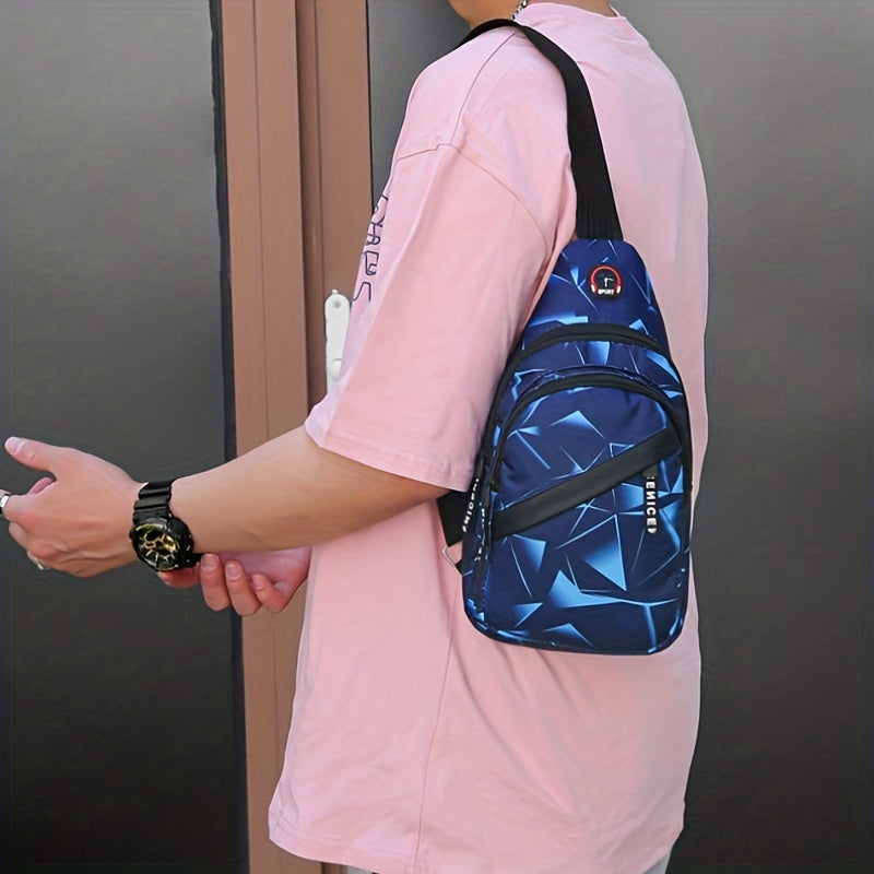 Men's Sports Crossbody Bag Large Capacity Chest Bag Shoulder Bag