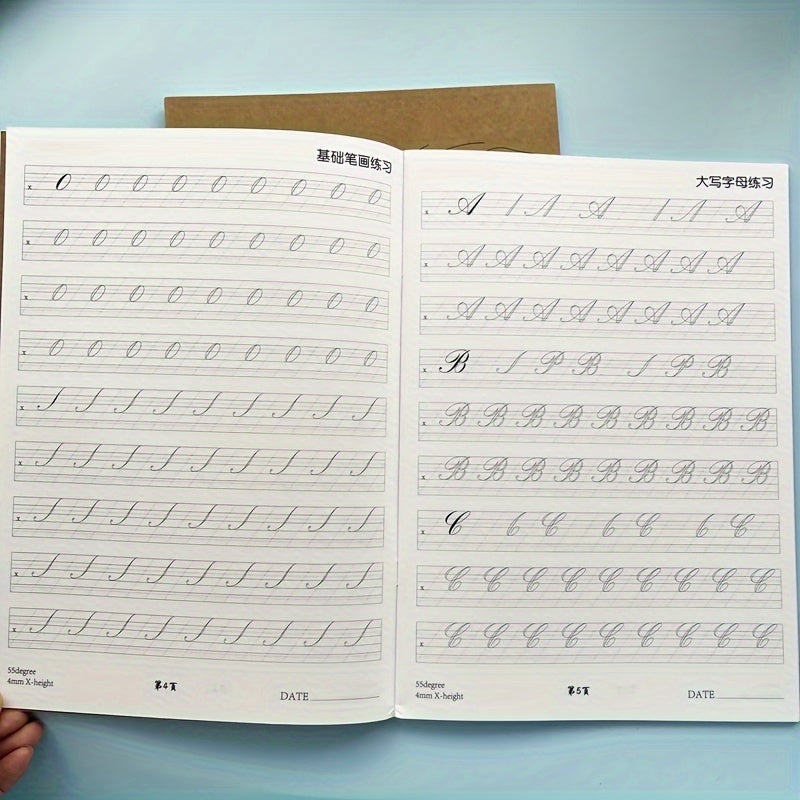 Handwriting Practice Workbook for Adults, Calligraphy Typography Skills