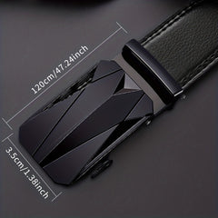 Men's Business Buckle Belt Automatic PU Leather Belt