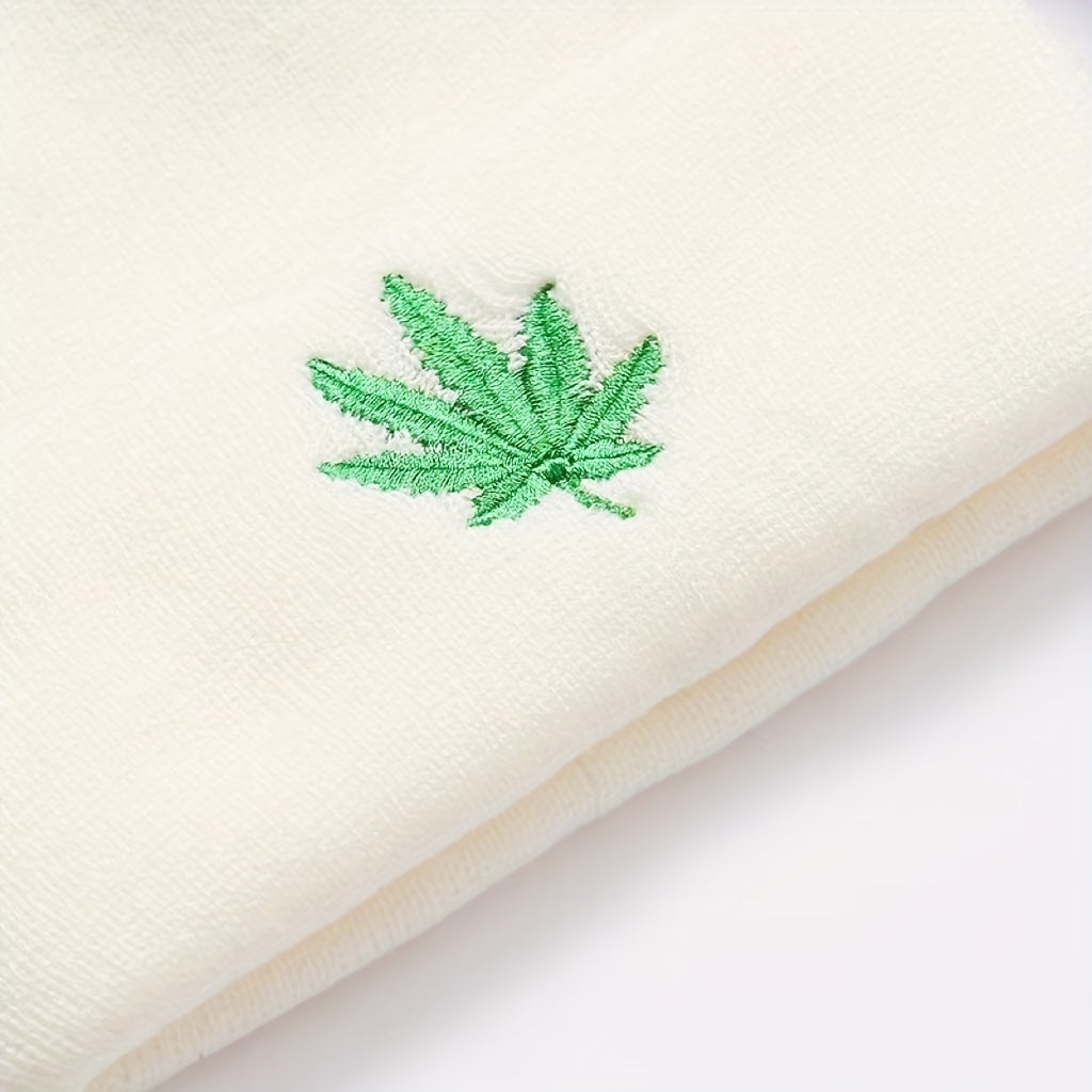 Leaf Embroidery Knitted Hat Hip Hop Sports Cap For Men Women Teens