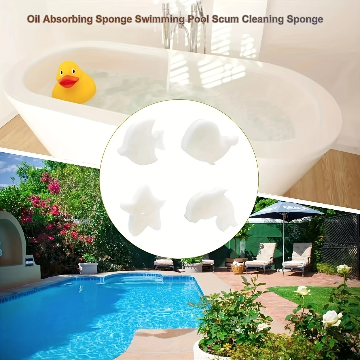4pcs Pool Absorbing Sponge Filter Sponge
