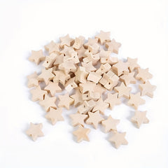 10PCS 19MM Pentagram Wooden Beads DIY Beading Material Children Ornaments