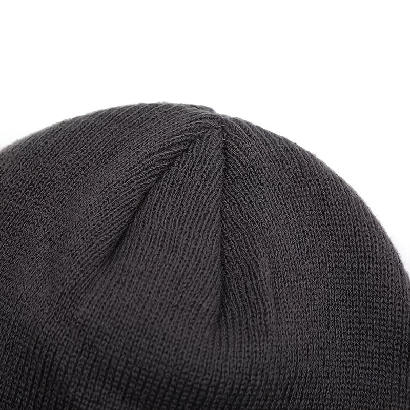 Smiling Face Ear Protection Knit Beanie Hat for Men and Women