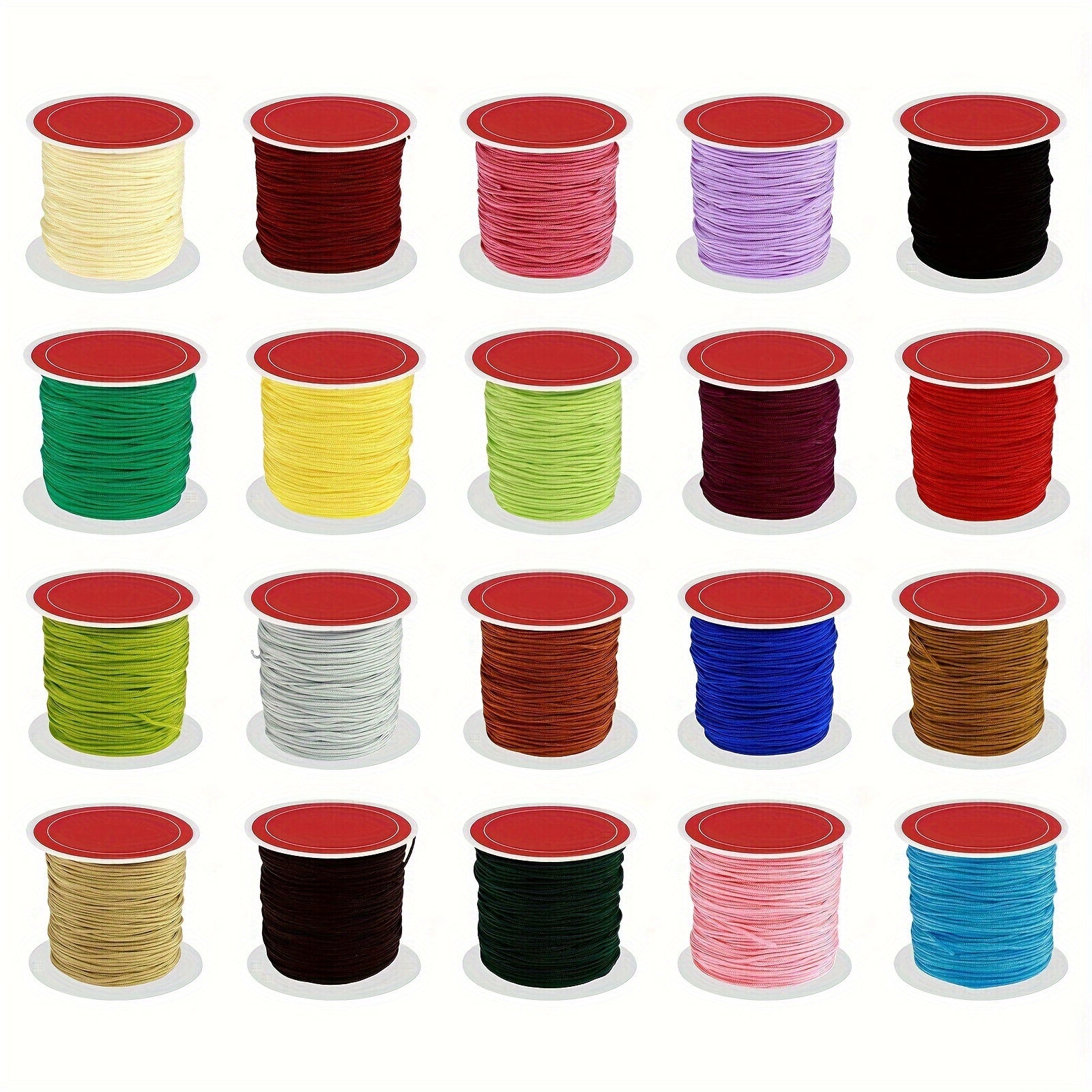 20 Rolls Wax String 0.8mm Bracelet Making 20 Colors Waterproof Anti Fade Cord