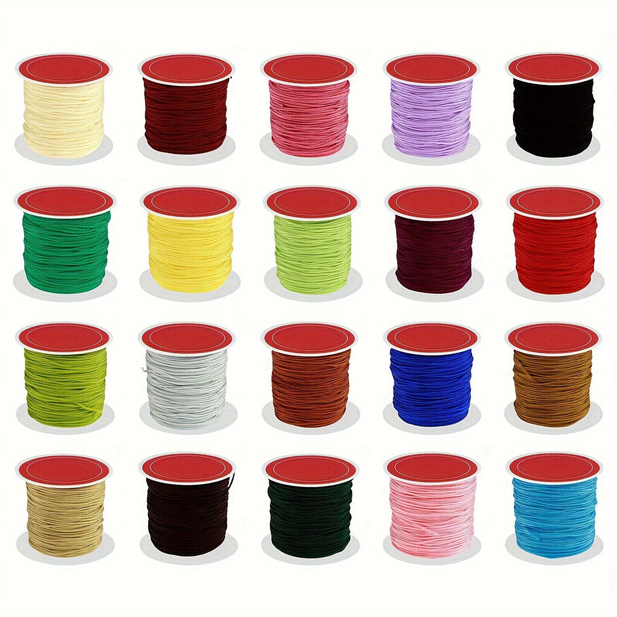 20 Rolls Wax String 0.8mm Bracelet Making 20 Colors Waterproof Anti Fade Cord