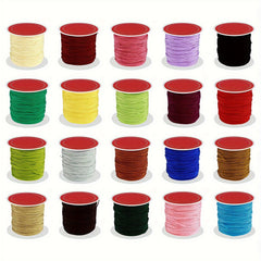 20 Rolls Wax String 0.8mm Bracelet Making 20 Colors Waterproof Anti Fade Cord