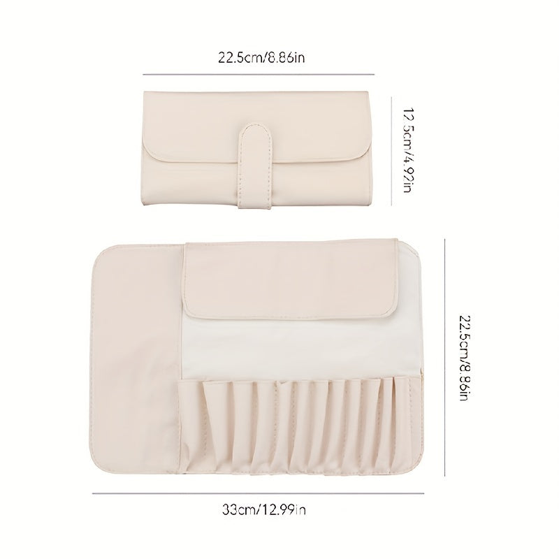 Makeup Brush Bag Multifunctional Roll Storage Case For Travel 12pcs