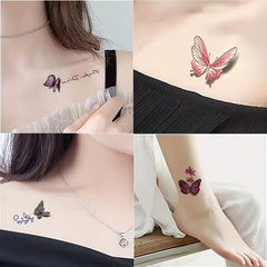 30 Sheets Waterproof 3D Butterfly Temporary Tattoo Stickers for Women and Men