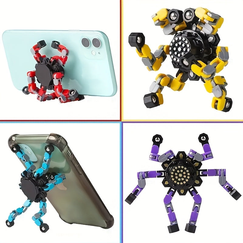 8pcs Transformable Fidget Spinners Deformation Robot Toys