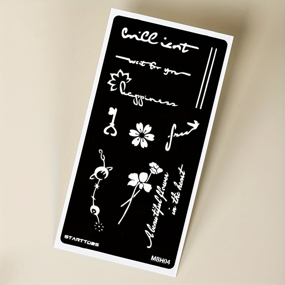 Butterfly Floral Tattoo Stencil Set