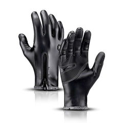 Warm Thermal PU Leather Touch Screen Gloves Windproof Waterproof Gloves