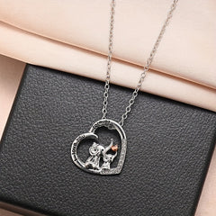 Heart Shaped Elephant Necklace Animal Lady Romantic Confession Gift