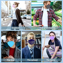 50pcs Multicolor 5-Layer KN95 Masks, 95% Efficiency, PM2.5 Protection