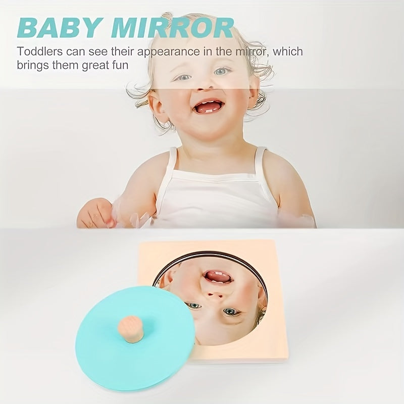 Wooden Mirror Puzzle Busy Board for Early Learning