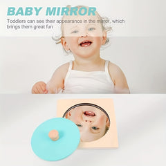 Wooden Mirror Puzzle Busy Board for Early Learning