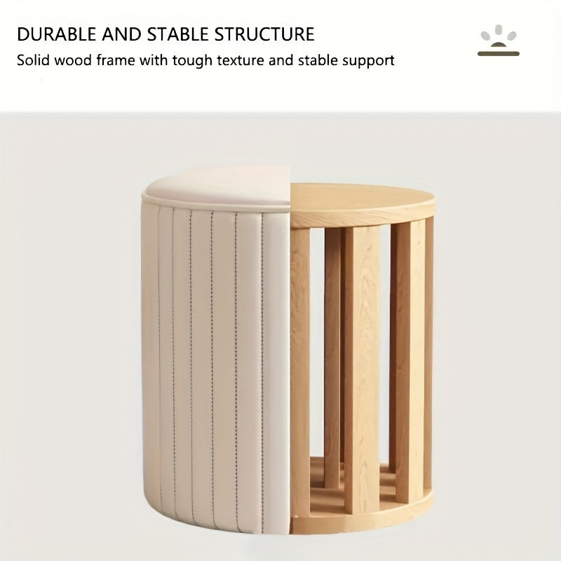Light Tea Table Stool Italian Makeup Round Stool Small Household Footrest Stool
