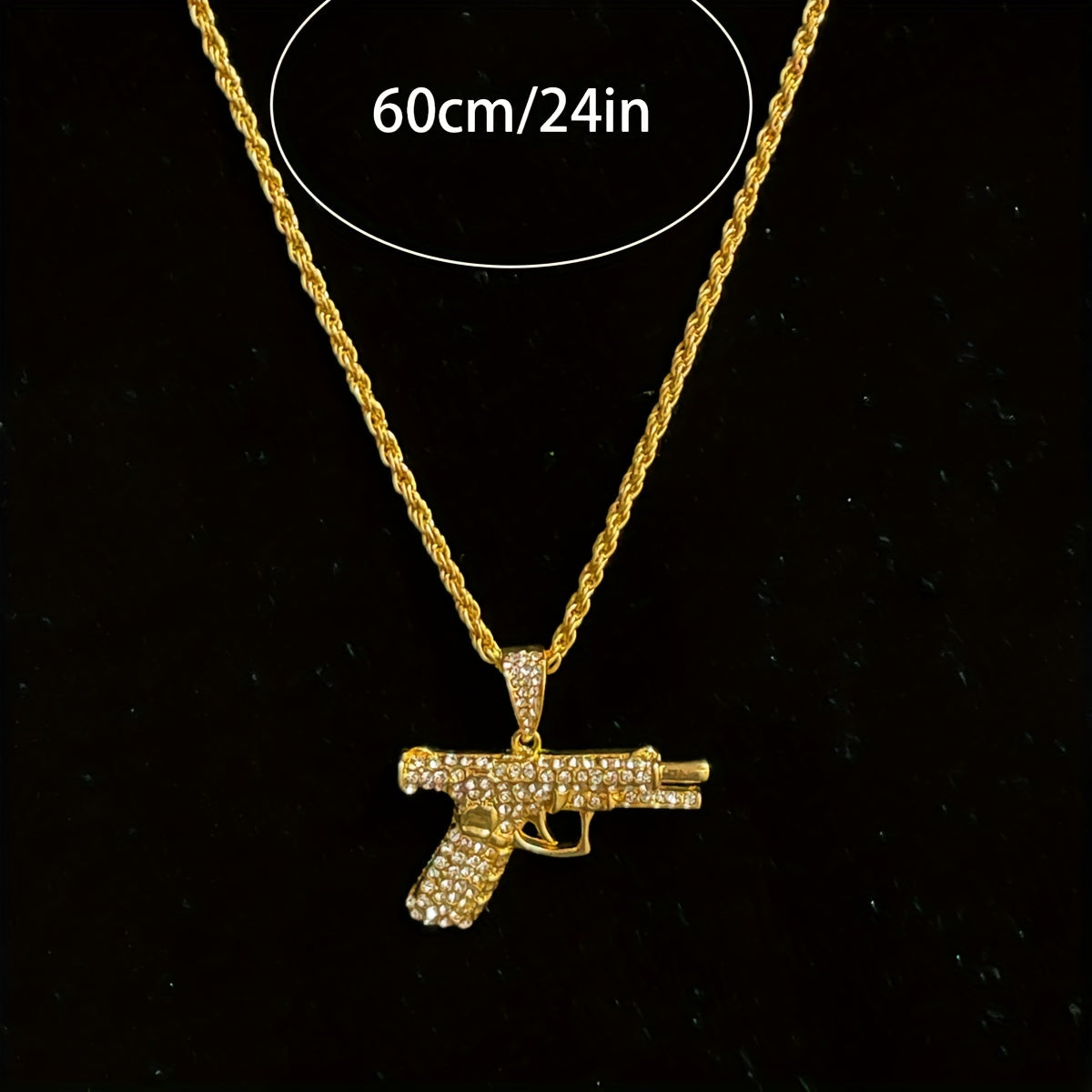 Zircon Inlaid Small Pistol Necklace Hip Hop Fashion Jewelry