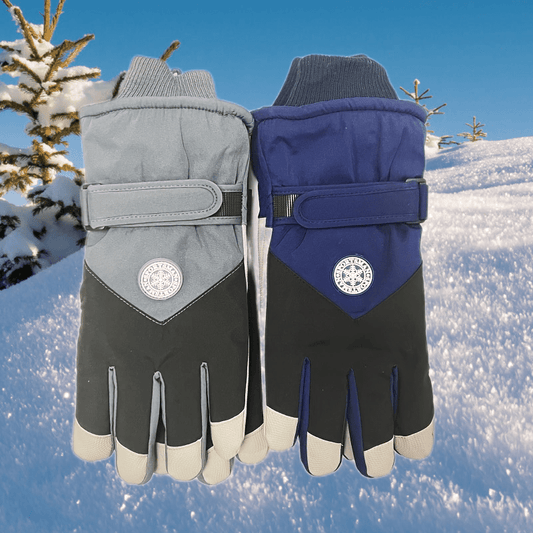 Men's Coldproof Skiing Gloves Snowflake Logo Touch Screen Magic Stickers