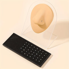 Zircon Inlay Stainless Steel Nose Stud Set