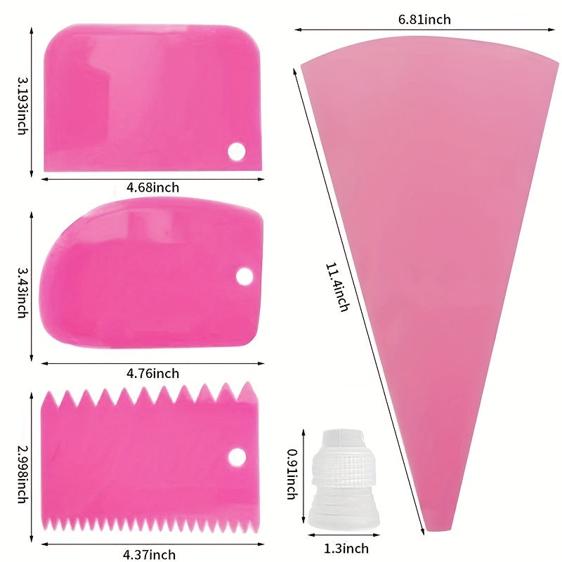 21pcs Piping Bags And Tips Set - Reusable Silicone Pastry Bag With Stainless Ste