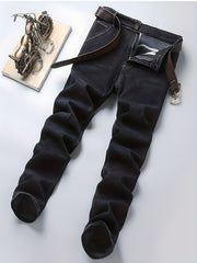 Men's Regular Straight Leg Jeans Semi-formal Stretch Denim Pants
