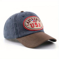 Block Curved Brim Sunshade Baseball Cap with Letter Embroidery Print