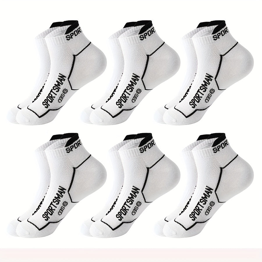 6 Pairs Letter Print Sports Short Socks Women's Stockings