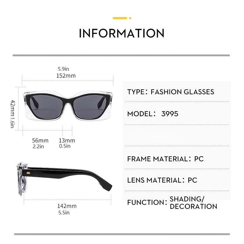 Vintage Square Cat Eye Womens Sunglasses UV400 Protection