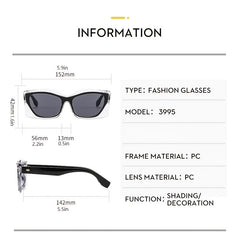 Vintage Square Cat Eye Womens Sunglasses UV400 Protection