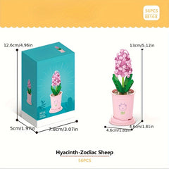 Office Building Block Flower Desktop Decoration Christmas Gift