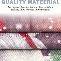 Christmas Gnome Garden Flag Double Sided Linen Outdoor Decor