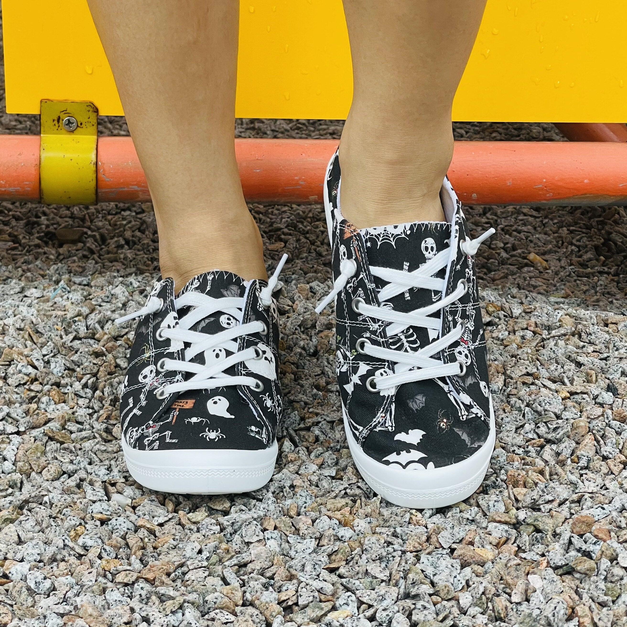 Women's Skull & Ghost Printed Shoes Lightweight Outdoor Canvas