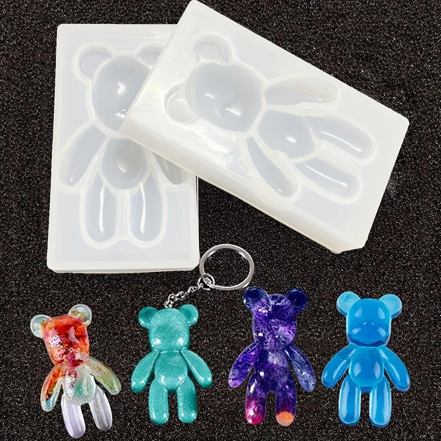 3D Bear Pendant Keychain Resin Mold Jewelry Silicone Molds