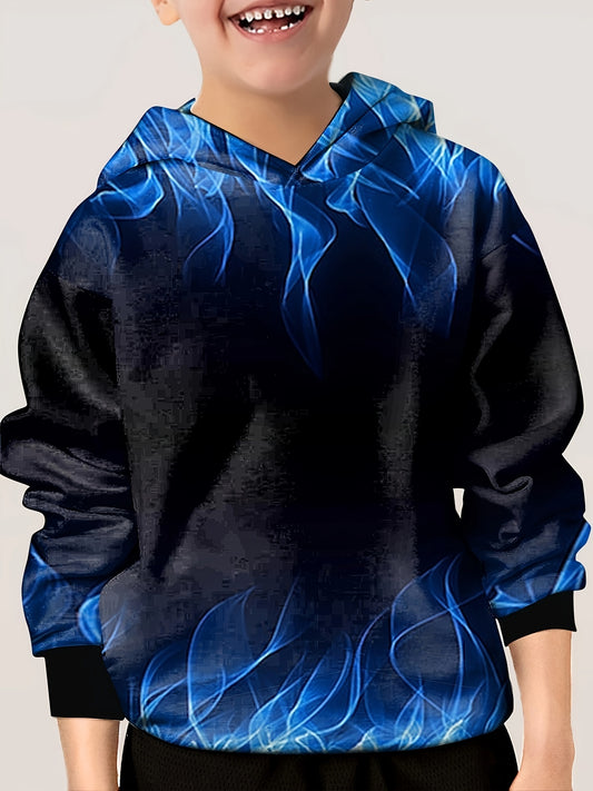 Flame Lightning Graphic Hoodie For Boys 3D Digital Printed Hooded Top