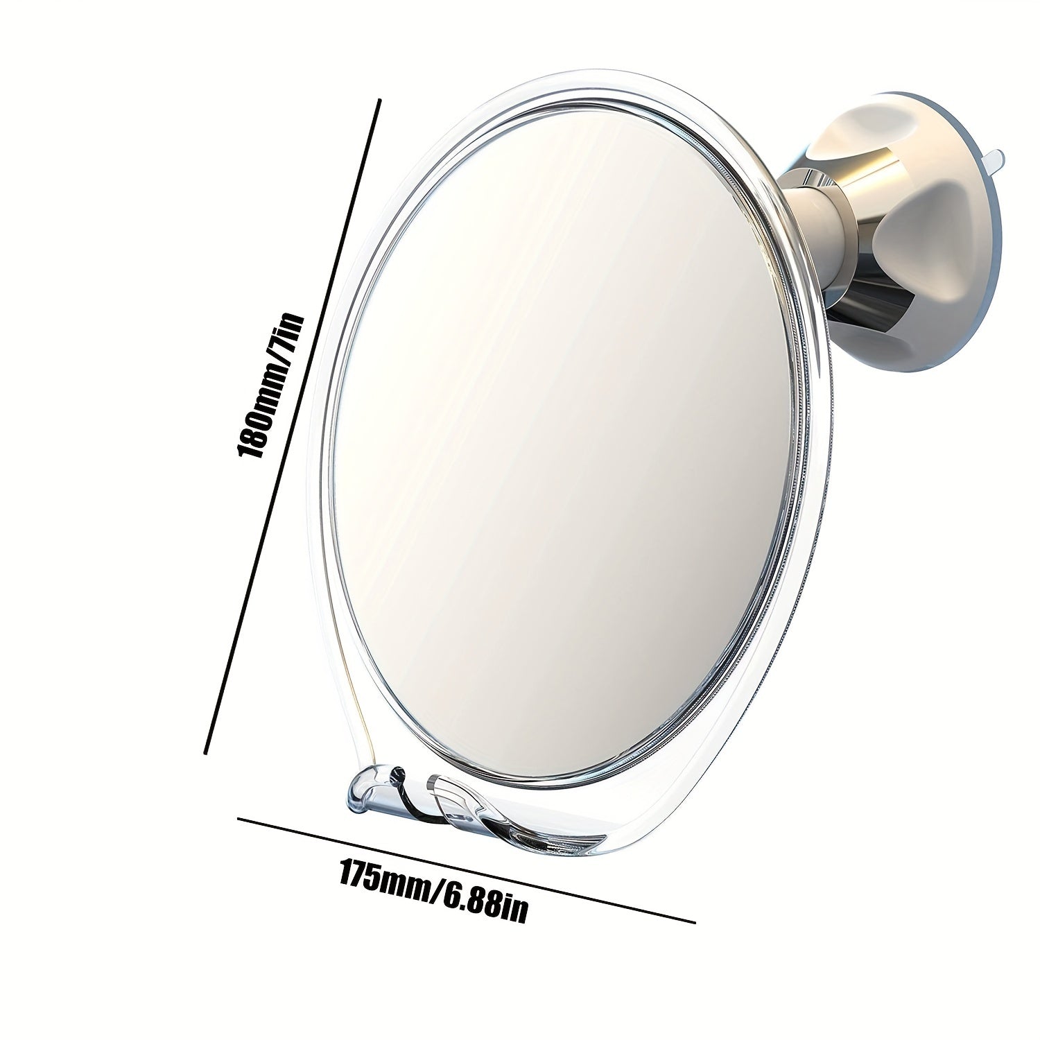Fogless Shower Mirror with Razor Holder & Swivel Mirror