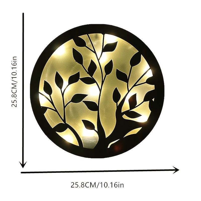 Creative Fairy Tale LED Lamp Retro Wooden Hanging Plate Home Decoration