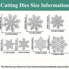 7pcs Snowflake Dies Christmas Die Cuts Winter Holiday Scrapbooking