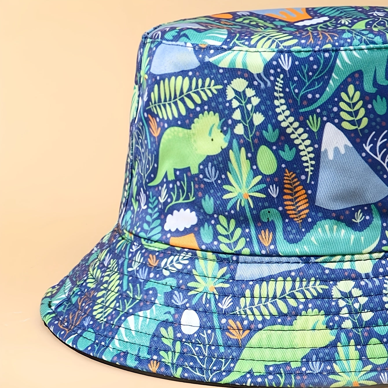 Unisex Dino Leaf Bucket Hat Outdoor Sunshade
