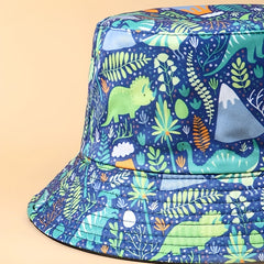 Unisex Dino Leaf Bucket Hat Outdoor Sunshade