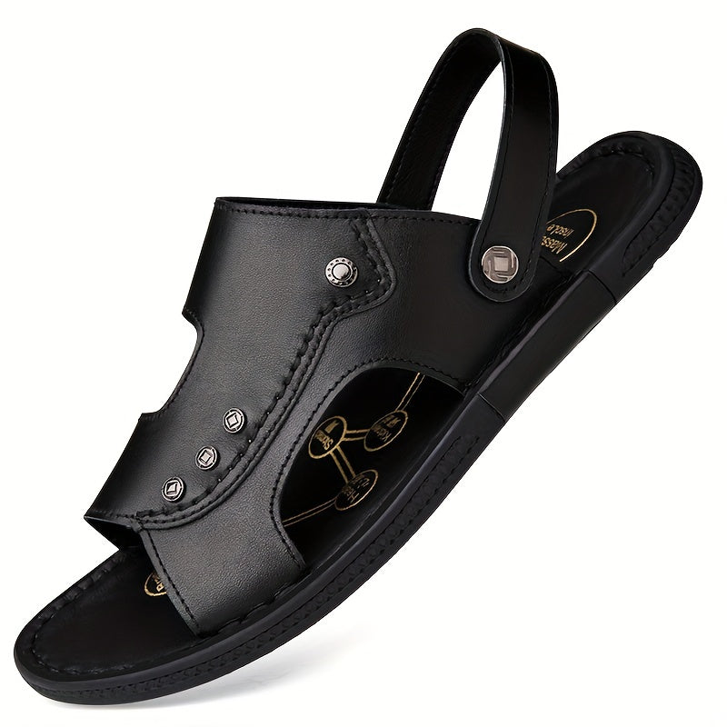 Men's Open Toe Slip On Strap Sandals Soft Sole Beach Sandals