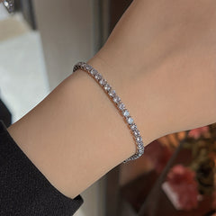 Telescopic Box Bracelet Silver Plated Zicron Inlaid Women's Accessories