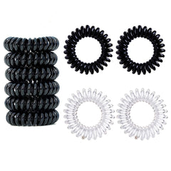 12pcs Transparent Spiral Hair Tie No Crease Coil Hair Ring Elastic Ponytail Hold