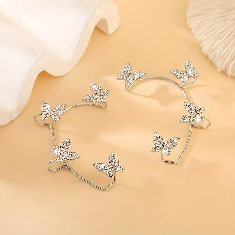 Sparkle Butterfly Ear Clip Temperament Jewelry For Women Girls