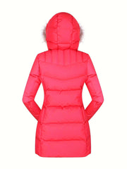 Women's Hooded Puffer Down Jacket Lightweight Full Zip Thermal Outwear