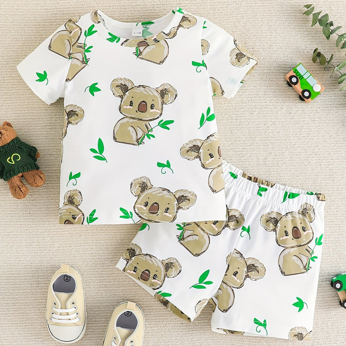 Baby Boys Koala Outfit Short Sleeves Round Neck T shirt & Shorts Casual