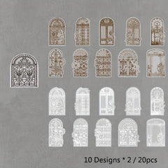 Gothic Castle Series Stickers - European Classical Door & Window Decoration