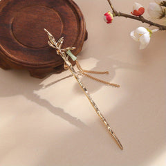 Bamboo Shaped Hair Stick With Chain Tassel Chinese Style Hair Pin