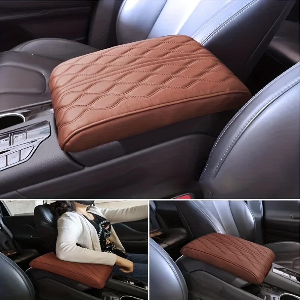 Car Armrest Box Mats Memory Foam Leather Console Covers